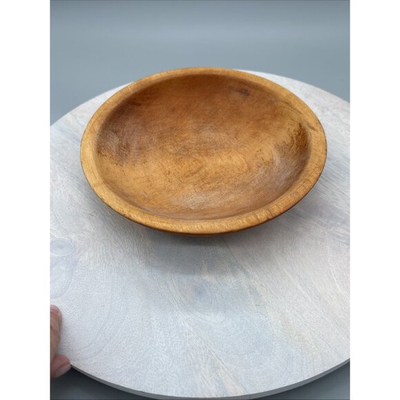 Munising Wooden Dough Bowl 8.25"x8.75" Round Primitive Farmhouse Vintage Signed - Picture 3 of 9